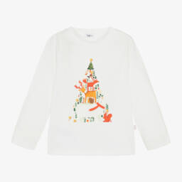 Il Gufo-Girls Festive Cotton Long Sleeve Tee | Childrensalon Outlet