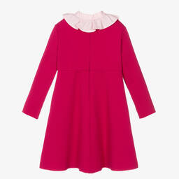 Il Gufo-Girls Fuchsia Pink Ruffle Collar Dress | Childrensalon Outlet