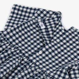 Il Gufo-Girls Gingham Check Seersucker Dress | Childrensalon Outlet