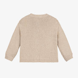 Il Gufo-Girls Gold Metallic Knit Cardigan | Childrensalon Outlet