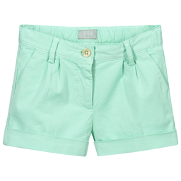 Il Gufo-Girls Green Cotton Shorts | Childrensalon Outlet