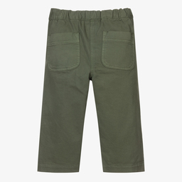 إيل غوفو-بنطلون قطن تويل لون أخضر كاكي للبنات | Childrensalon Outlet