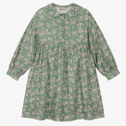 Il Gufo-Girls Green Floral Dress | Childrensalon Outlet