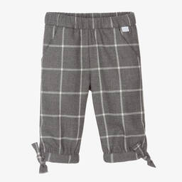Il Gufo-Girls Grey Check Trousers | Childrensalon Outlet