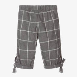 Il Gufo-Girls Grey Check Trousers | Childrensalon Outlet