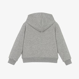 Il Gufo-Girls Grey Marl Cotton Zip-Up Hoodie | Childrensalon Outlet