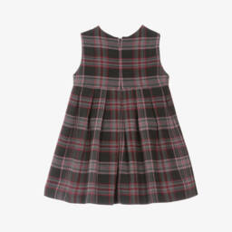 Il Gufo-Girls Grey & Pink Plaid Dress | Childrensalon Outlet