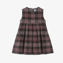 Il Gufo-Girls Grey & Pink Plaid Dress | Childrensalon Outlet