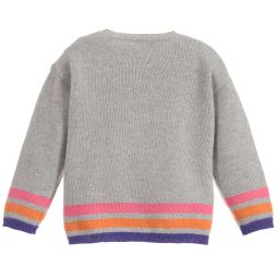 Il Gufo-Girls Grey Wool Cardigan  | Childrensalon Outlet