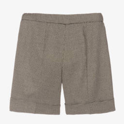 Il Gufo-Girls Houndstooth Black Gold Shorts | Childrensalon Outlet