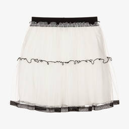 Il Gufo-Кремово-черная юбка из тюля | Childrensalon Outlet