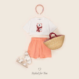 Il Gufo-Girls Ivory Blossom Cotton Top | Childrensalon Outlet