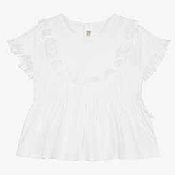 Il Gufo-Girls Ivory Cotton Blouse | Childrensalon Outlet