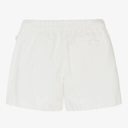 Il Gufo-Girls Ivory Cotton & Linen Shorts | Childrensalon Outlet