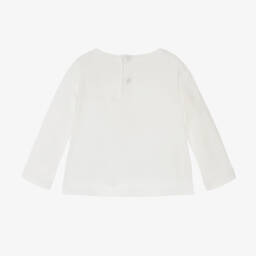 Il Gufo-Girls Ivory Deer Print Top | Childrensalon Outlet