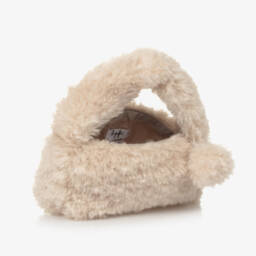 إيل غوفو-حقيبة يد فرو صناعي لون بيج (21 سم) | Childrensalon Outlet