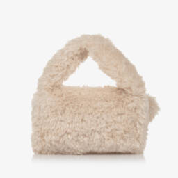إيل غوفو-حقيبة يد فرو صناعي لون بيج (21 سم) | Childrensalon Outlet