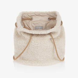 Il Gufo-Girls Ivory Sherpa Fleece Bag (19cm) | Childrensalon Outlet