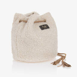 Il Gufo-Girls Ivory Sherpa Fleece Bag (19cm) | Childrensalon Outlet