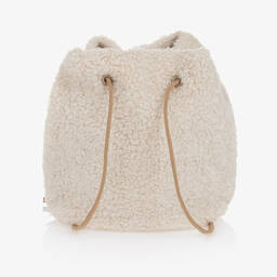 Il Gufo-Girls Ivory Sherpa Fleece Bag (19cm) | Childrensalon Outlet