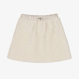 Il Gufo-Girls Ivory Sherpa Fleece Skirt | Childrensalon Outlet