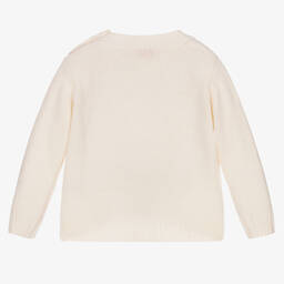 Il Gufo-Кремовый шерстяной свитер со звездой для девочек | Childrensalon Outlet