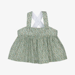 Il Gufo-Блузка из хлопка цвета нефрит для девочек | Childrensalon Outlet