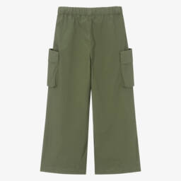 Il Gufo-Широкие брюки из поплина цвета хаки для девочек | Childrensalon Outlet