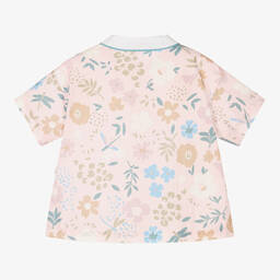 إيل غوفو-قميص قطن بوبلين لون زهري فاتح بطبعة ورود | Childrensalon Outlet