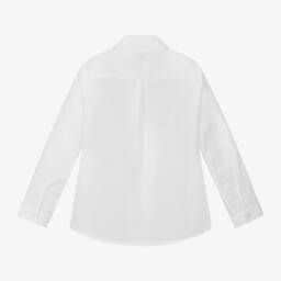 إيل غوفو-قميص قطن بوبلين لون أبيض للبنات | Childrensalon Outlet