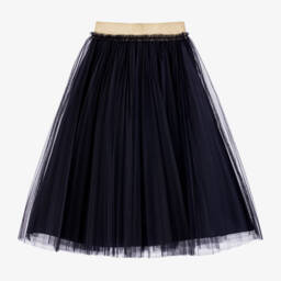 Il Gufo-Girls Midnight Pleated Tulle Skirt | Childrensalon Outlet