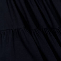 Il Gufo-Girls Navy Blue Cotton Jersey Dress | Childrensalon Outlet