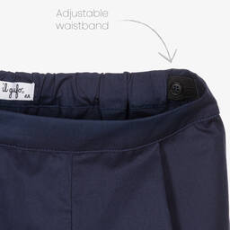 Il Gufo-طقم شورت قطن بوبلين لون كحلي للبنات | Childrensalon Outlet