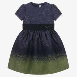 Il Gufo-Girls Navy Blue Sparkle Dress | Childrensalon Outlet