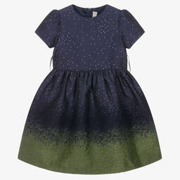 Il Gufo-Girls Navy Blue Sparkle Dress | Childrensalon Outlet