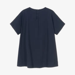 Il Gufo-Платье из синего трикотажа с цветочным узором для девочек | Childrensalon Outlet