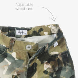 Il Gufo-Оливковые камуфляжные брюки из твила для девочек | Childrensalon Outlet