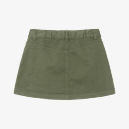 Il Gufo-Girls Olive Cotton Adventure Skirt | Childrensalon Outlet