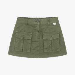 Il Gufo-Girls Olive Cotton Adventure Skirt | Childrensalon Outlet