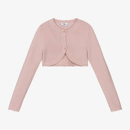 Il Gufo-Girls Pink Cotton Bolero Cardigan | Childrensalon Outlet
