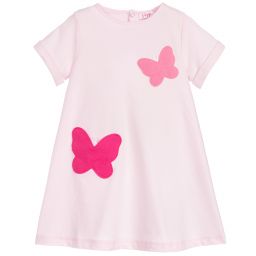Il Gufo-Girls Pink Cotton Dress | Childrensalon Outlet