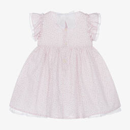 Il Gufo-Girls Pink Cotton Floral Dress | Childrensalon Outlet