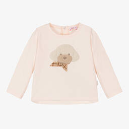 Il Gufo-Girls Pink Cotton Puppy Dog Top | Childrensalon Outlet