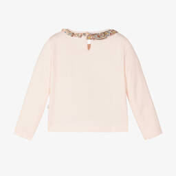 Il Gufo-Girls Pink Cotton Ruffle Collar Top | Childrensalon Outlet