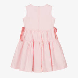 Il Gufo-Розовое хлопковое платье в мелкую полоску | Childrensalon Outlet