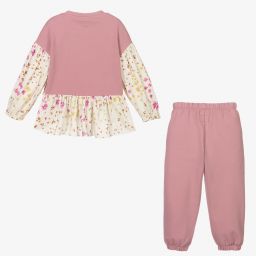 Il Gufo-Розовый хлопковый топ с брюками для девочек | Childrensalon Outlet