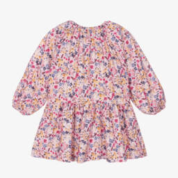 إيل غوفو-فستان بنات بطبعة ورود فيسكوز لون زهري | Childrensalon Outlet