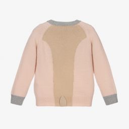 Il Gufo-Girls Pink Wool Deer Sweater | Childrensalon Outlet