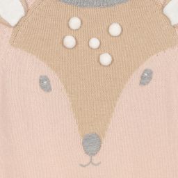Il Gufo-Girls Pink Wool Deer Sweater | Childrensalon Outlet
