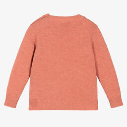 إيل غوفو-كنزة صوف مارينو محبوك لون زهري للبنات | Childrensalon Outlet